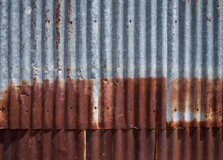 Rusty corrugated iron sheet texture background.の写真素材