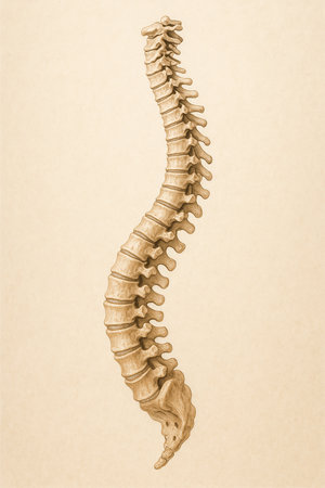Image of a distorted and abnormal human spinal column.の素材