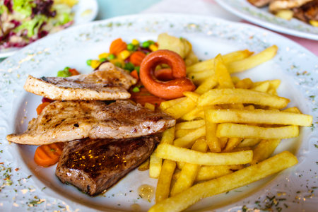 steak and friesの写真素材