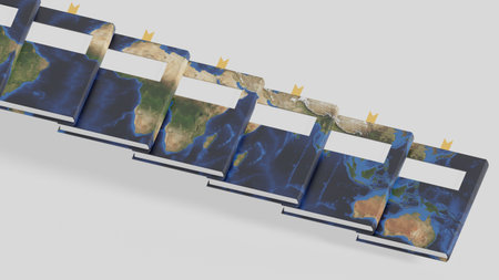 3d illustration of colorful books