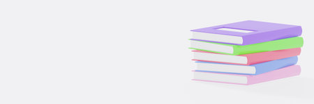 3d illustration of colorful booksの写真素材