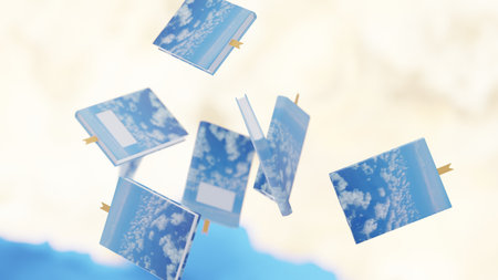 3d illustration of colorful booksの写真素材