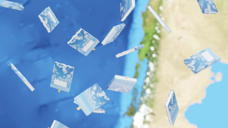 3d illustration of colorful books