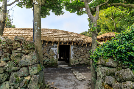 Folk Village in Jeju island, South Koreaのeditorial素材