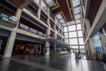 May 24, 2017 Interior of New Taipei City Yingge Ceramics Museum in Taipei, Taiwan, Landmarkのeditorial素材