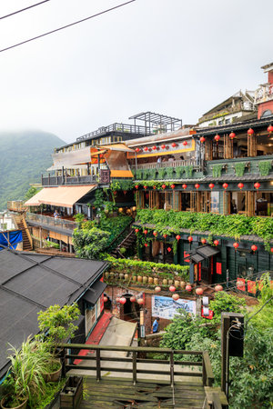 May 25, 2017 The seaside mountain town scenery in Jioufen, Taiwan - Tour Destinationのeditorial素材