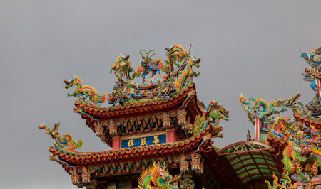 May 25, 2017 Xiahai Cheng Huang Temple (Zhao Ling Miao) at Jioufen, Taiwan - Tour destinationのeditorial素材