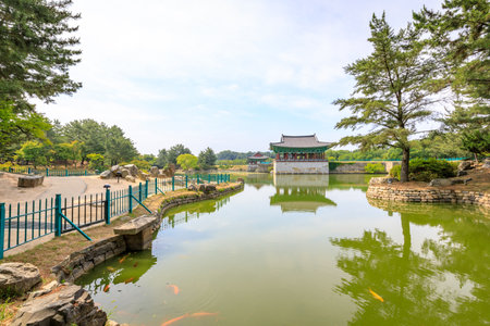 Jun 22, 2017 Donggung Palace and Wolji Pond in Gyeongju, South Korea - famous tourist destinationのeditorial素材