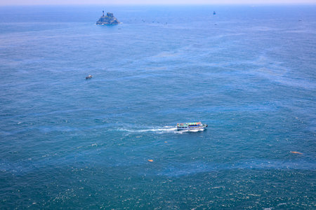 Jun 21, 2017 Sea view seen from Taejongdae lighthouse, Busan, South Koreaのeditorial素材