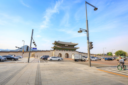 Gwanghwamun Gate on Jun 19, 2017 in Seoul city, Korea - famous landmarkのeditorial素材