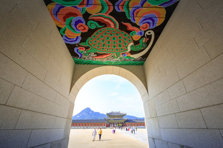 Gwanghwamun Gate on Jun 19, 2017 in Seoul city, Korea - famous landmarkのeditorial素材
