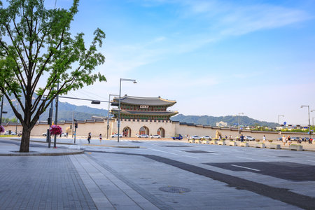 Gwanghwamun Gate on Jun 19, 2017 in Seoul city, Korea - famous landmarkのeditorial素材