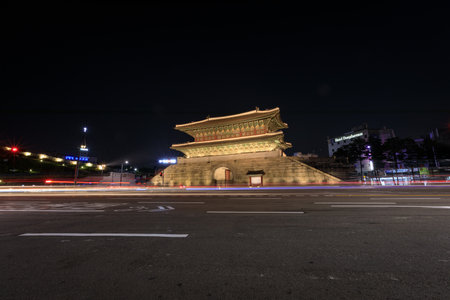 Dongdaemun gate(Heunginjimun) on Jun 18, 2017 in Seoul city, South Korea - Famous Landmark
