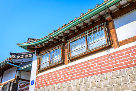 Korean traditional house, Bukchon Hanok Village on Jun 19, 2017 in Seoul city, South Koreaのeditorial素材