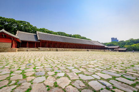 Jongmyo Shrine at summer on Jun 17, 2017 in Seoul, Korea -のeditorial素材
