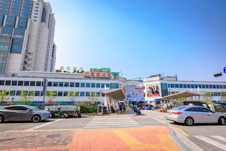 Pyoung Hwa Clothing Market beside Cheonggyecheon Stream on Jun 18, 2017 in Seoul, South Koreaのeditorial素材
