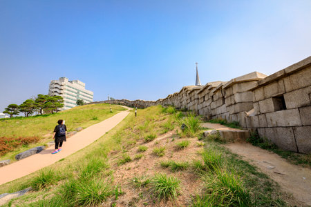 Dongdaemun Seonggwak Park in Dongdaemun district on Jun 18, 2017 in Seoul city, South Korea - Tour...