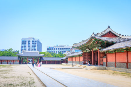 Changdeok Palace or Changdeokgung on Jun 17, 2017 in summer season, Seoul, republic Korea, Korea - traditional architecture of Joseon Dynastyのeditorial素材