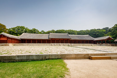 Jongmyo Shrine at summer season on Jun 17, 2017 in Seoul city, Korea - World Heritage site by UNESCOの写真素材