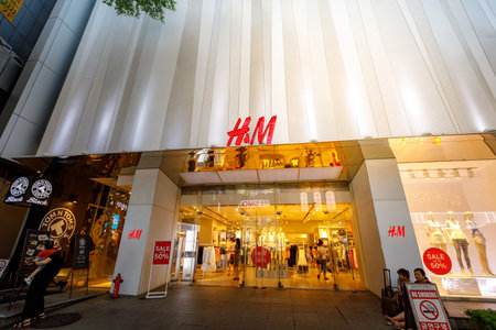 H&M store at Myeongdong shopping district on Jun 18, 2017 in Seoul city, South Korea - Landmarkのeditorial素材