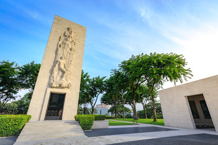 Manila American Cemetery in Taguig City, Metro Manila, Philippines.のeditorial素材