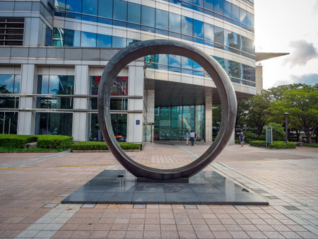 Circle statue of Coex mall on Sep 1, 2017 in the Gangnam District in Seoul city, Koreaのeditorial素材