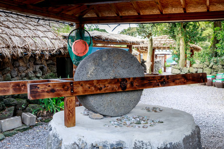 The Seongeup Folk Village in Seogwipo on oct 4, 2017 in the Jeju Special Administrative Province, South Koreaのeditorial素材