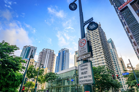 Modern skyscrapers at Bonifacio Global City on Sep 1, 2017 in Taguig, Metro Manila, Philippinesのeditorial素材