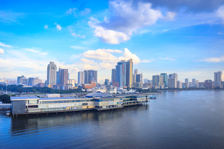 City Skyline of Manila Harbor on Nov 21, 2017 at port of Metro Manila, Philippineseのeditorial素材