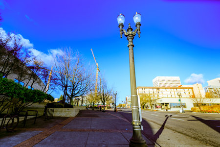 Portland, Oregon, United States - Dec 20, 2017 : Outside view of Oregon Convention Center, that is...