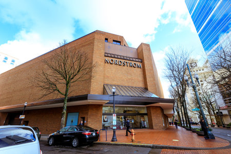 Portland, United States - Dec 20, 2017 : Nordstrom Downtown Portland - Shoes, Jewelry, Clothing Storeのeditorial素材