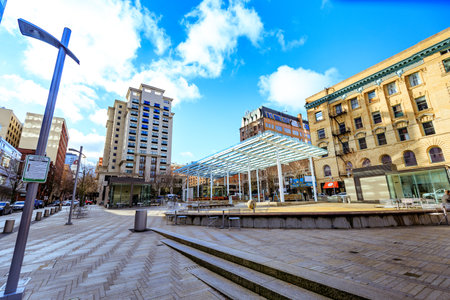 Portland, United States - Dec 20, 2017 : Director Park (officially Simon and Helen Director Park) in Portlandのeditorial素材
