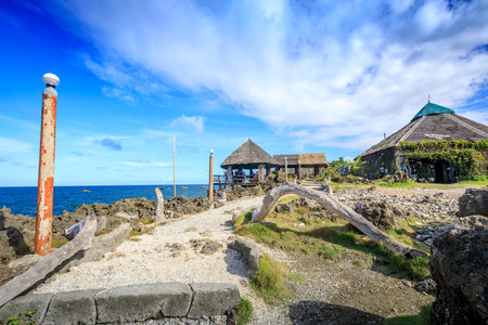 Boracay, Philippines - Nov 19, 2017 : View of Crystal Cove, which is a small island that attracts tourists island hopping near Boracay in the Philippinesのeditorial素材