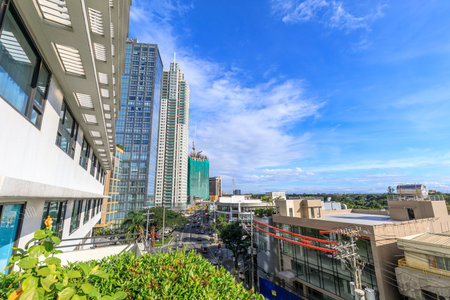 MAKATI, MANILA, PHILIPPINES - JAN 31, 2018 : Road view and skyscrapers in Antonio S Arnaiz Aveのeditorial素材
