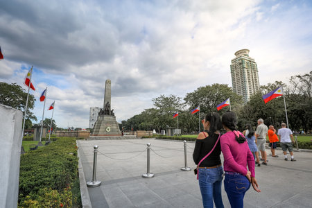 Manila, Philippines - Feb 4, 2018 : Monument in memory of Jose Rizal(National hero) at Rizal park in Metro Manilaのeditorial素材