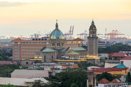 Manila, Philippines - Feb 4, 2018 : Manila Cathedral located in the Intramuros district of Manilaのeditorial素材