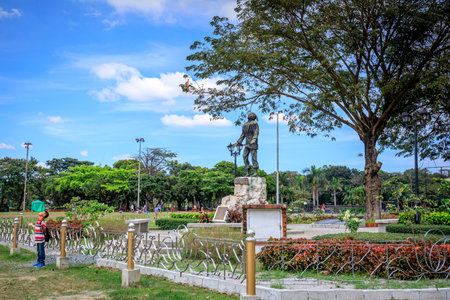 Manila, Philippines - Feb 4, 2018 : San Lorenzo Ruiz de Manila Statue near Rizal park in Manila cityのeditorial素材