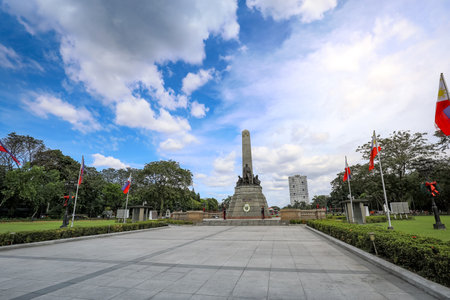 Manila, Philippines - Feb 4, 2018 : Monument in memory of Jose Rizal(National hero) at Rizal park in Metro Manilaのeditorial素材