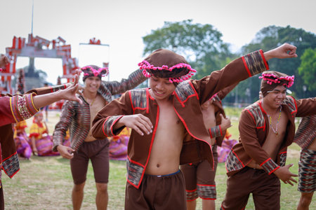 Manila, Philippines - Feb 4, 2018 : Student dancer wearing Philippines traditional costume at Rizal...