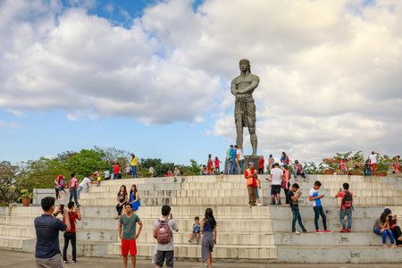 Manila, Philippines - Feb 4, 2018 : The Statue of the Sentinel of Freedom (Lapu Lapu Monument) in Rizal Park at the center of the Agrifina Circle, Manilaのeditorial素材
