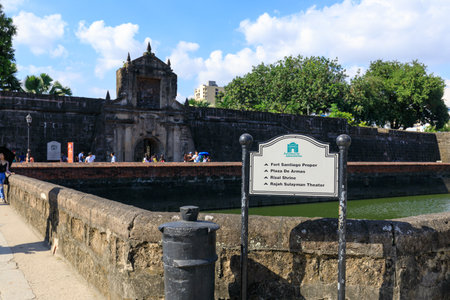 Manila, Philippines - Feb 17, 2018 : Fort Santiago, Intramuros district of Manila, Philippines. Fort Santiago is a citadel which was first built by Spanish conquistador for the new established city of Manila.のeditorial素材