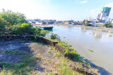 Manila, Philippines - Feb 17, 2018 : Manila pasig river view from Fort Santiago view deck,...