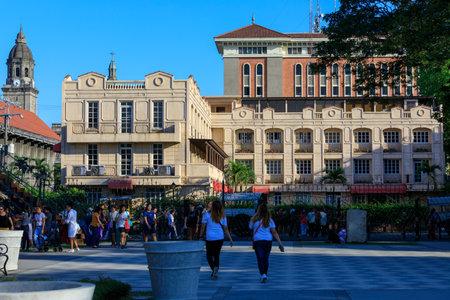 Manila, Philippines - Feb 17, 2018 : Intramuros district building view from Spanish colonial Fort Santiago in Manila, Philippinesのeditorial素材