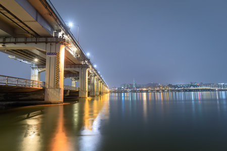 Banpo Bridge in Seoul cityのeditorial素材