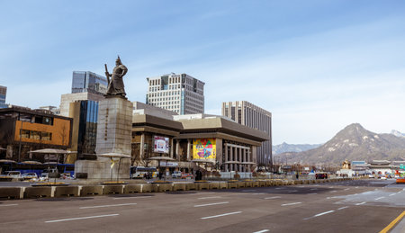 Seoul, South Korea - March 3, 2018 : Sejong Center for the Performing Arts, Seoul Korea. It is located in front of Gwanghwamun Gate in Jung-gu, Seoul. It was completed in 1978 and is serving as a hub of Korean performing arts.のeditorial素材