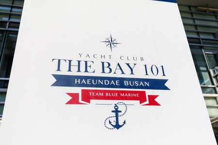 Busan, South Korea - March 14, 2018 : Logo of The Bay 101, which is a culture and art complex in Haeundae area, Busan cityのeditorial素材