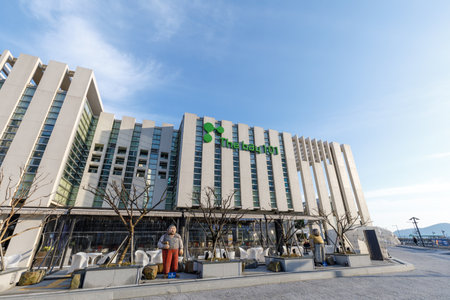 Busan, South Korea - March 14, 2018 : The Bay 101, which is a culture and art complex in Haeundae...