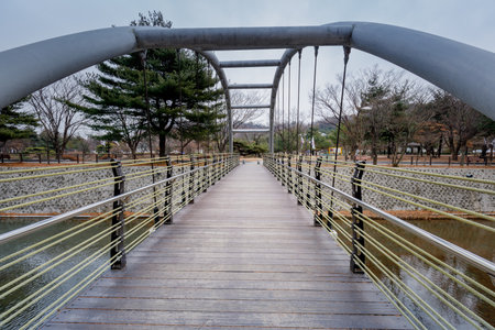Seoul, South Korea - March 19, 2018 : Park bridge at The Seoul National Cemeteryのeditorial素材