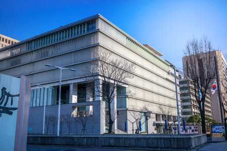 Seoul, South Korea - March 6, 2018 : Building of National Museum of Korean Contemporary History at Gwanghwamun plazaのeditorial素材