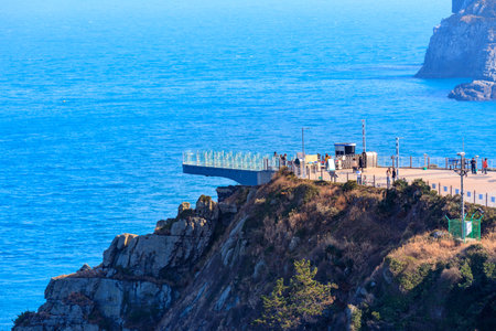 Busan, South Korea - March 14, 2018 : Scenery of Oryukdo sky walk in Busan cityのeditorial素材